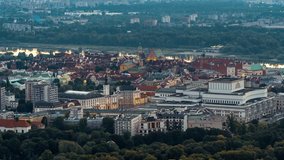 Aerial View of Warsaw, Royal Castle, Old Town, Warszawa, Poland, Polska