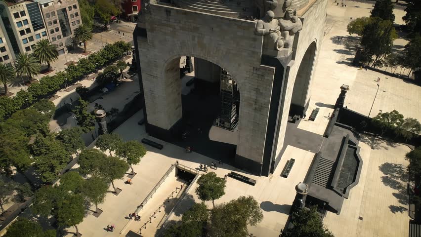 Monumento a la Revolucion Mexico City Drone View