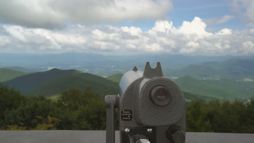 The viewfinder at the visitors center in Brasstown Bald, Georgia, overlooks the sweeping mountain ranges of the Appalachian mountains.