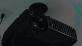 Projector mounted onto ceiling - close up
