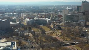 Aerial video Denver City Council Building 4k