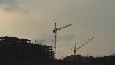 crane work at a construction site