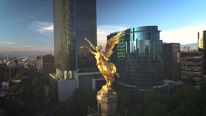 Best Angel de la Independencia Drone View | Shutterstock HD Video #1027656446
