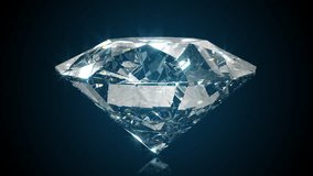 Beautiful large crystal clear shining round cut diamond, rotates against a black mirror isolated background. Close up side view. Seamless loop 4k cg 3D animation - Powered by Shutterstock - Get 15% off with code: PIKWIZARD15