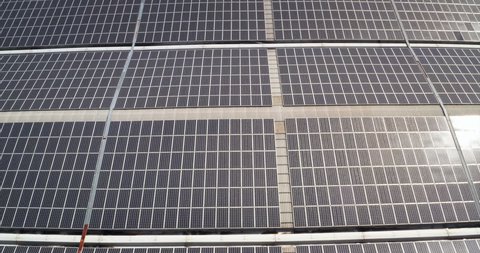 Close Solar Power Station Panels Row Stock Footage Video (100% Royalty 