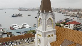 Bird's eye view of Saint Joseph's Metropolitan Cathedral in Dar es Salaam city Tanzania
