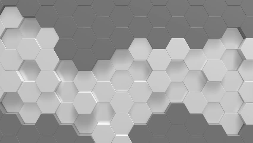 White and Grey Hexagon Background Stock Footage Video (100% Royalty