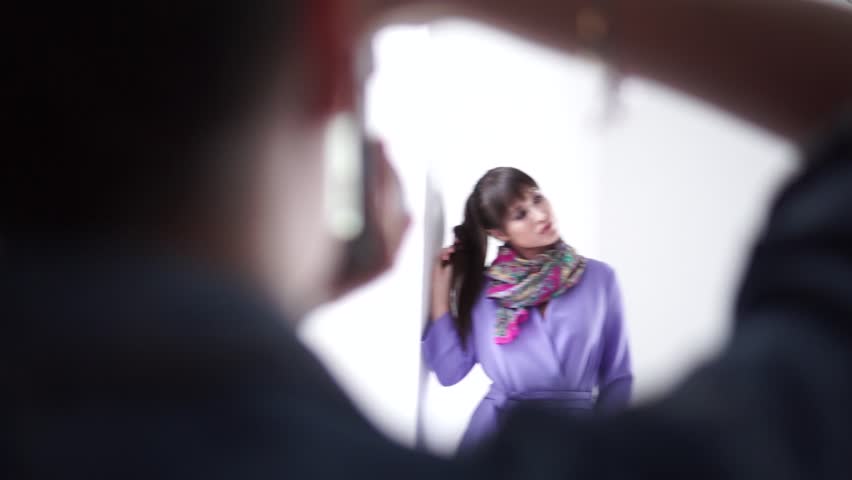 
girl posing in the studio. 
Italian clothes for girls