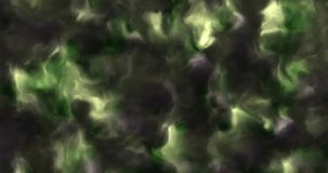 4k video of stormy soft and fluffy green and yellow clouds in a nebula in space, slowly moving, forming and dissolving, 4k, 4096, 24fps