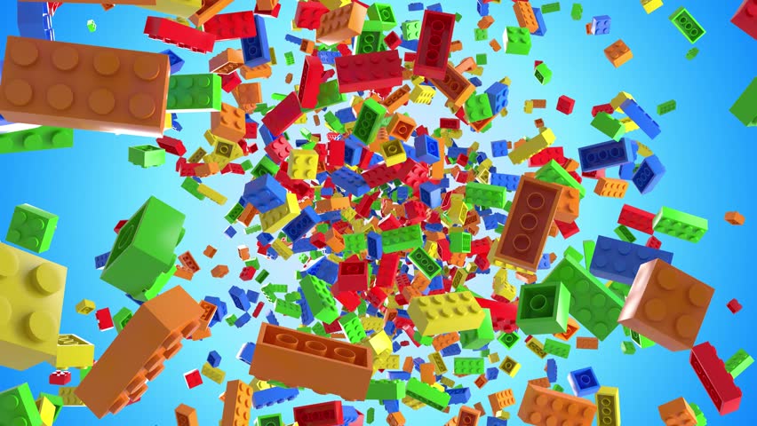 Lego Building Blocks in a Seamless Loop with Background Royalty-Free Stock Footage #1027751522