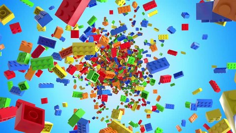 Lego Building Blocks in a Seamless Loop with Background