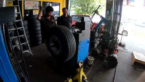 Kota Kinabalu, Sabah, Malaysia-March 25, 2019 : Footage of a family car at car workshop doing a general maintenance and general service at Kota Kinabalu, Sabah, Malaysia 