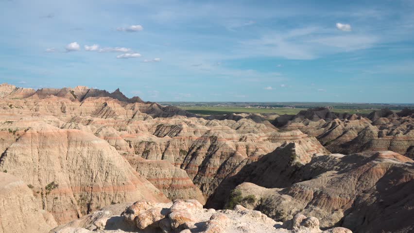 Badlands under blue sky at Badlands National Park, South Dakota image ...