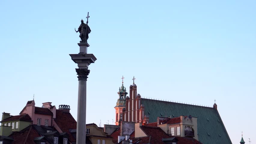Cross Warsaw old town Sigismund