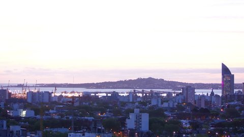 Time lapse of Montevideo Uruguay port day to night