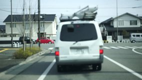 4K 24fps Dash Camera footage driving around Japan. A mix of Japanese highways and Japanese city streets. Unfocused to prevent anything from being recognizable.