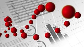 Digitally generated animation of double helix DNA rotating while background shows different graphs and charts - Powered by Shutterstock - Get 15% off with code: PIKWIZARD15