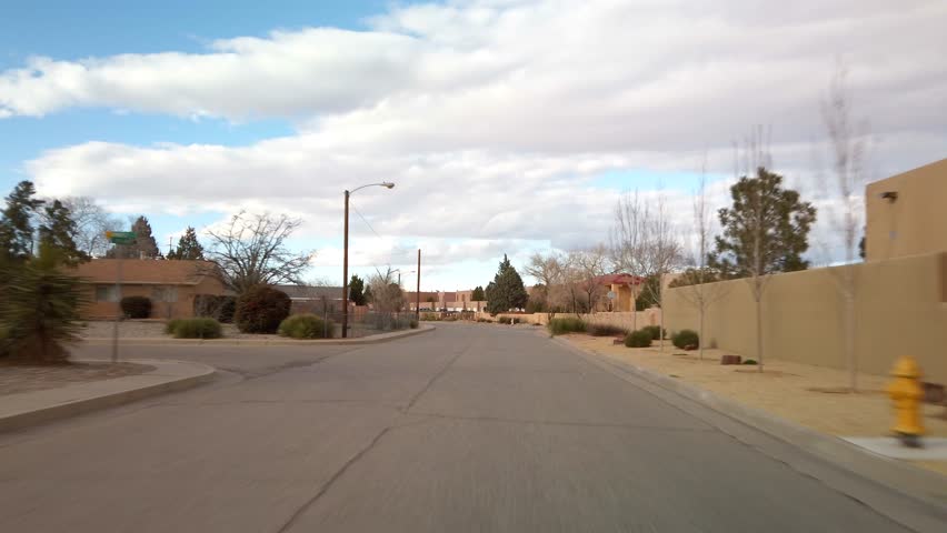 Driving plates residential neighborhood Flagstaff Arizona 4k