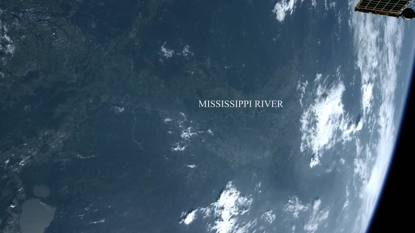The Mississippi river seen from space - Some elements furnished by NASA.