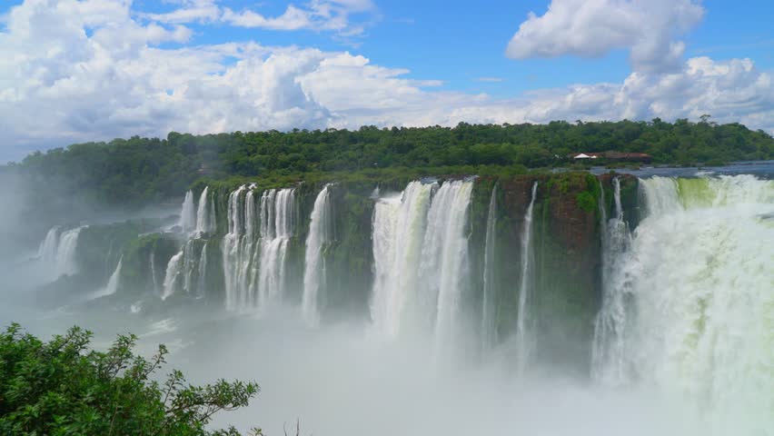 Iguazu falls seen from the Argentinian side of the national park