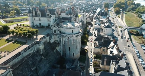 AMBOISE, FRANCE - OCTOBER 8, 2018: Medieval castle Chateau d'Amboise, France