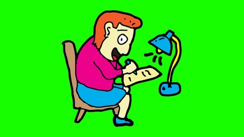 Man Lost His Head Looking Magnifying Stock Illustration 764380504