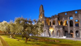 Glitch effect. Coliseum at dawn. Rome, Italy