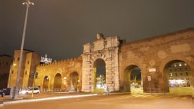 Glitch effect. Porta San Giovanni. Zoom. Rome, Italy
