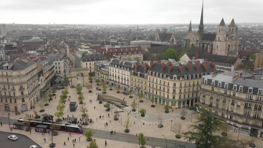 France, Dijon, Porte Guillaume, by drone