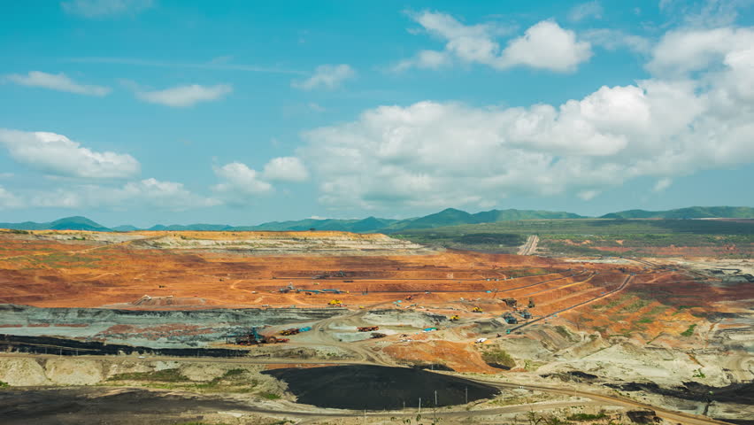 Coal mining at an open pit in thailand.