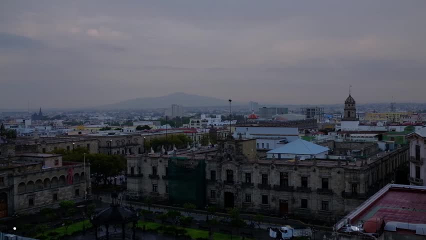 Government Palace and Cathedral Of Guadalajara, Jalisco, Mexico.