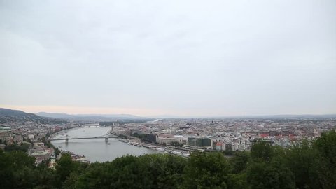 View of Budapest city from above landscape.
