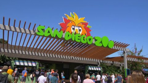 San Diego, CA / USA - July 18, 2017: Entrance to the San Diego Zoo