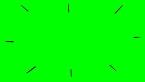 Handdrawn Arrows showing towards highlighted circle on green screen. Stop motion presentation template.