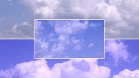 Summer sunny clouds time lapse, nature beautiful formating, building, big cloudscape in horizon, panoramic view, beautiful relaxing day. #FHD.