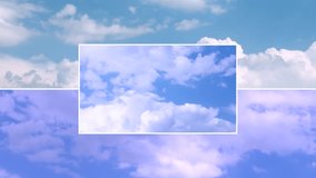 Summer sunny clouds time lapse, nature beautiful formating, building, big cloudscape in horizon, panoramic view, beautiful relaxing day. #FHD.