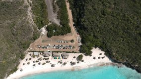 Aerial footage of Cas Abao beach on Curacao