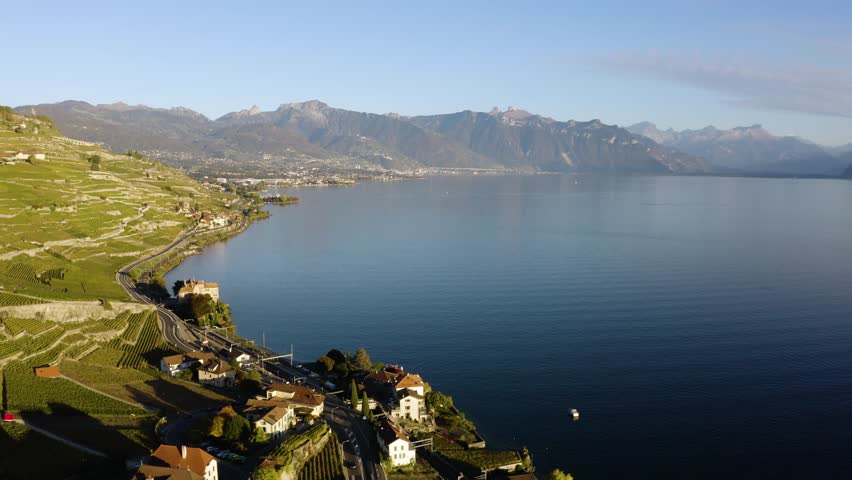 Sunset Landscape Over Vevey In Switzerland Image - Free Stock Photo 