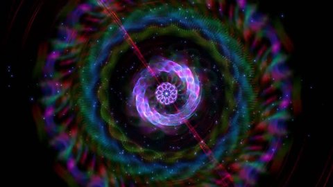 4K Hypnotica Space Spiral Circle Rotation Effectの動画素材