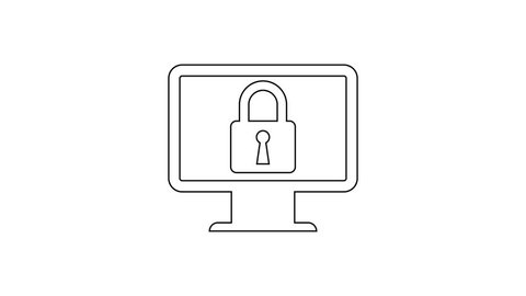 Security Computer Lock Icon Logo Design Stock Vector (Royalty Free ...