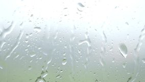 Heavy rain on window glass background. slow motion. 3840x2160