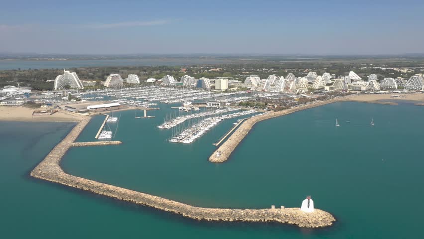 France, Port de La Grande-Motte, by drone
