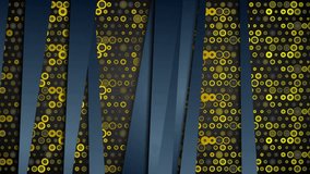 Blue stripes and golden yellow circles abstract motion design. Seamless looping. Video animation Ultra HD 4K 3840x2160