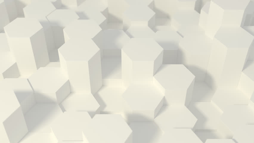 Abstract Honeycomb Background Loop wide angle. Light, minimal, clean, moving hexagonal grid wall with shadows. Loopable 4K UHD Animation. Royalty-Free Stock Footage #1027931399