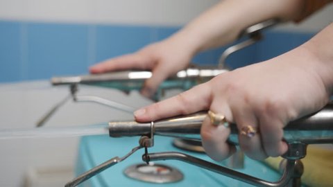 Gynecologist Use Ultrasound Transabdominal Transvaginal Wand Stock ...