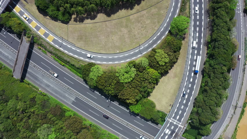 Modern freeway. Aerial view.