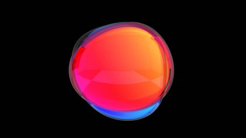 Abstract 3d animation, colored bubble, motion design, 4k seamless looped video