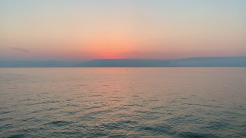Sunrise over the Sea of Galilee in Israel