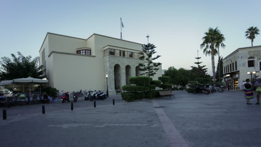 Square, evening, Greece