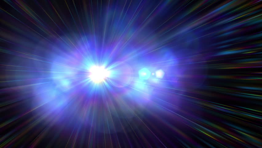 Dazzling Blue Ray Light Pulse And Fiber Optic In Space,internet Energy